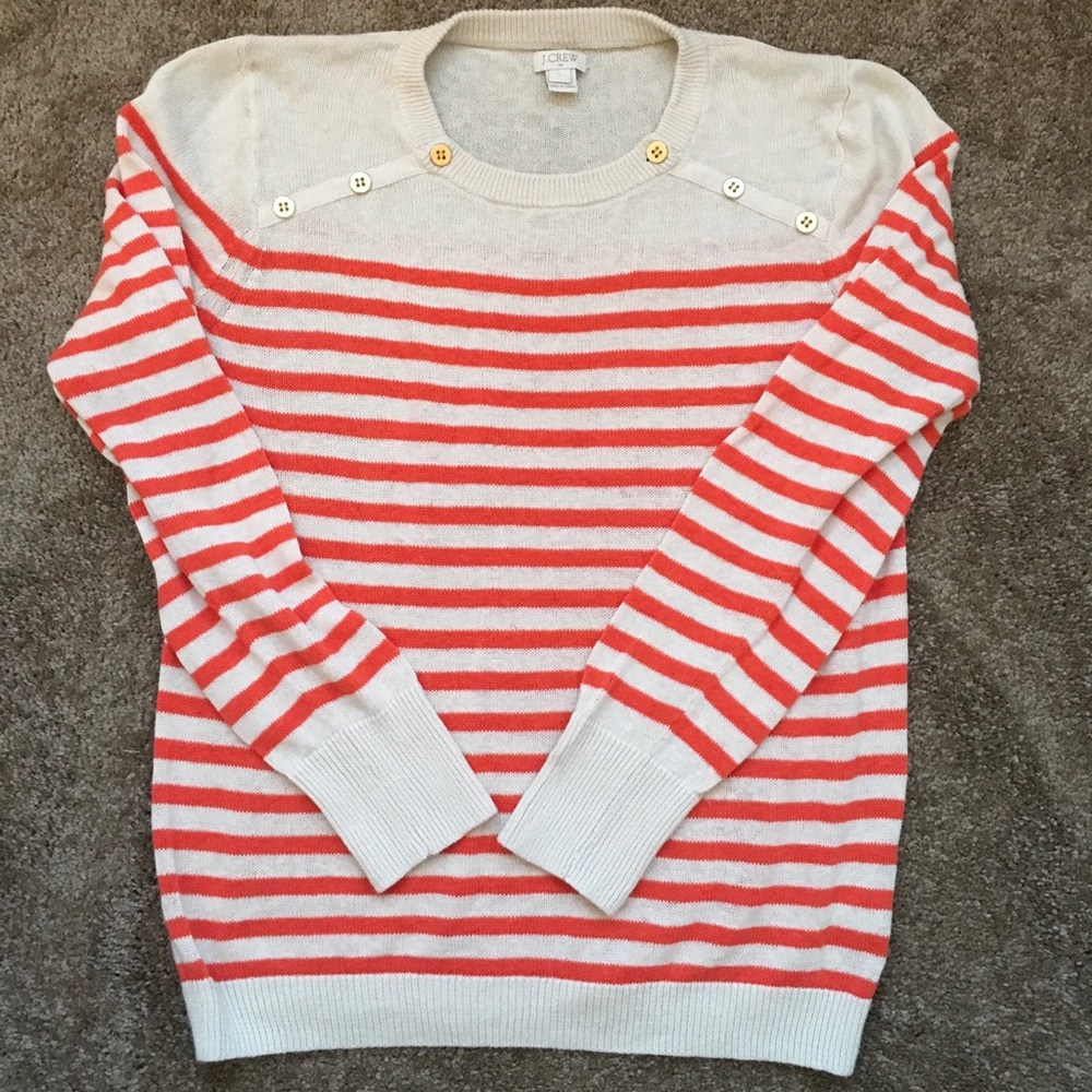 J. Crew size Large orange striped sweater